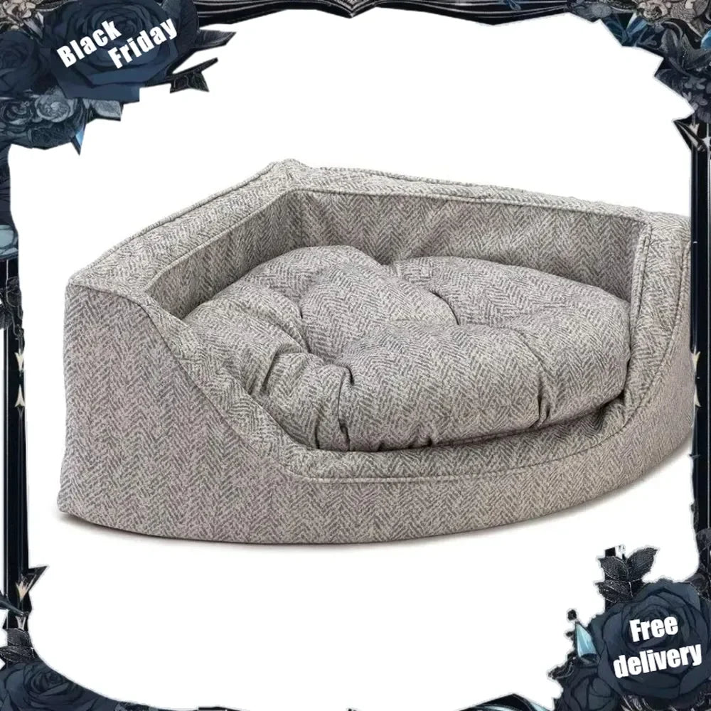 Overstuffed Corner Dog Bed, Medium, Palmer Dove