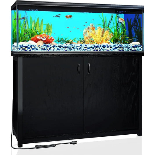 55-75 Gallon Aquarium Stand with Charging Station,  Metal,  With Storage Cabinet
