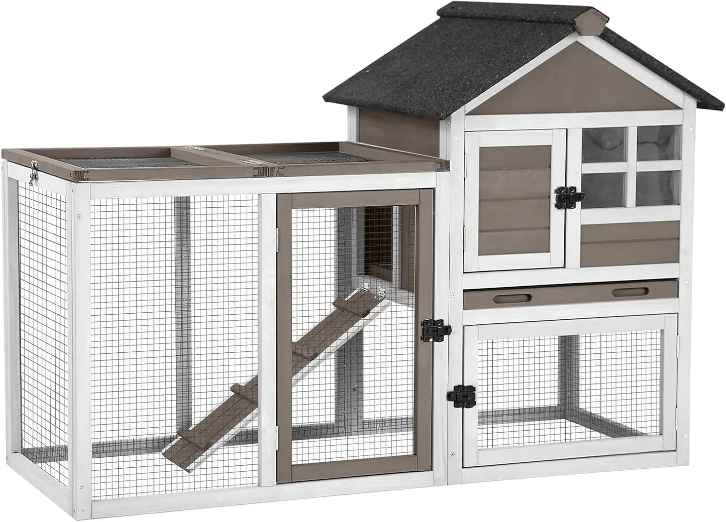 51.6''L Rabbit Hutch, Chicken Coop, Indoor Bunny Cage with Run