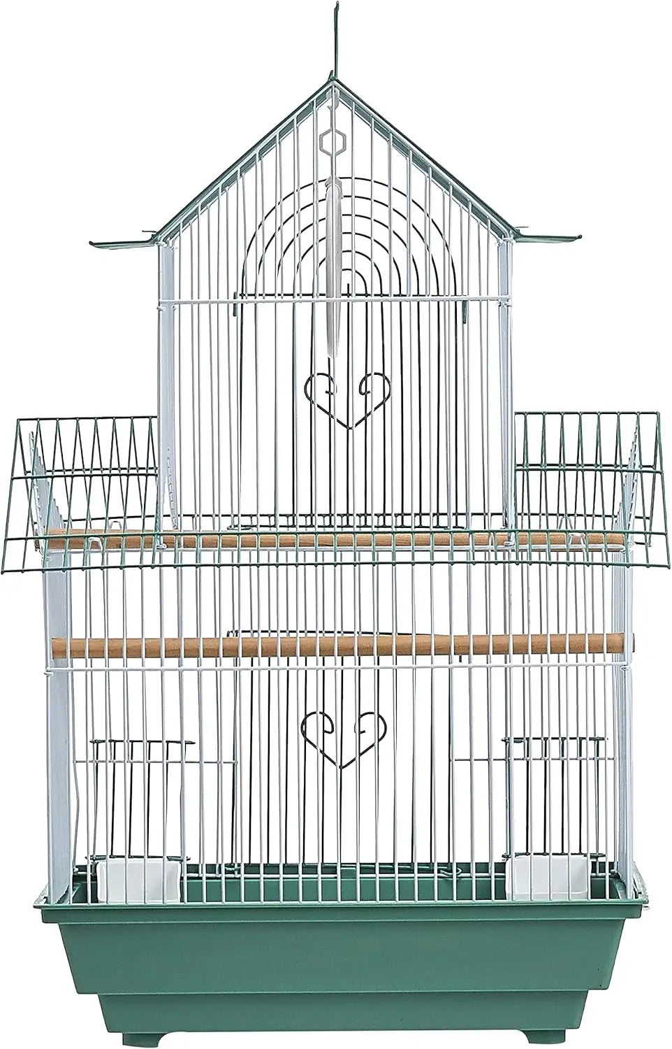 Parakeet Bird Cage 13.5x11x22 Inch Swing Perches Cups Tray Toy