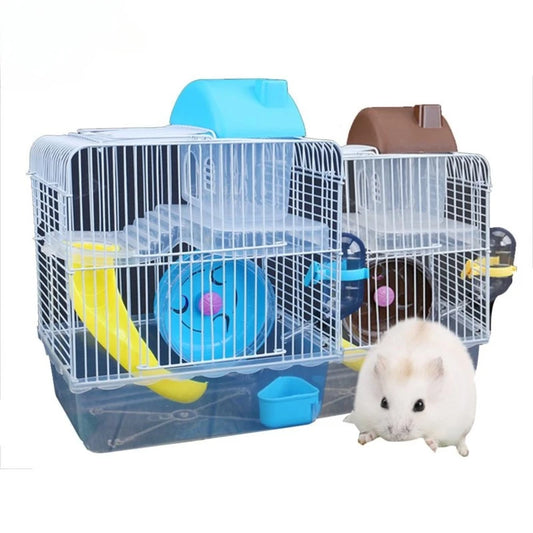 Double-Story Hamster Villa Cage With Feed Bowl And Accessories