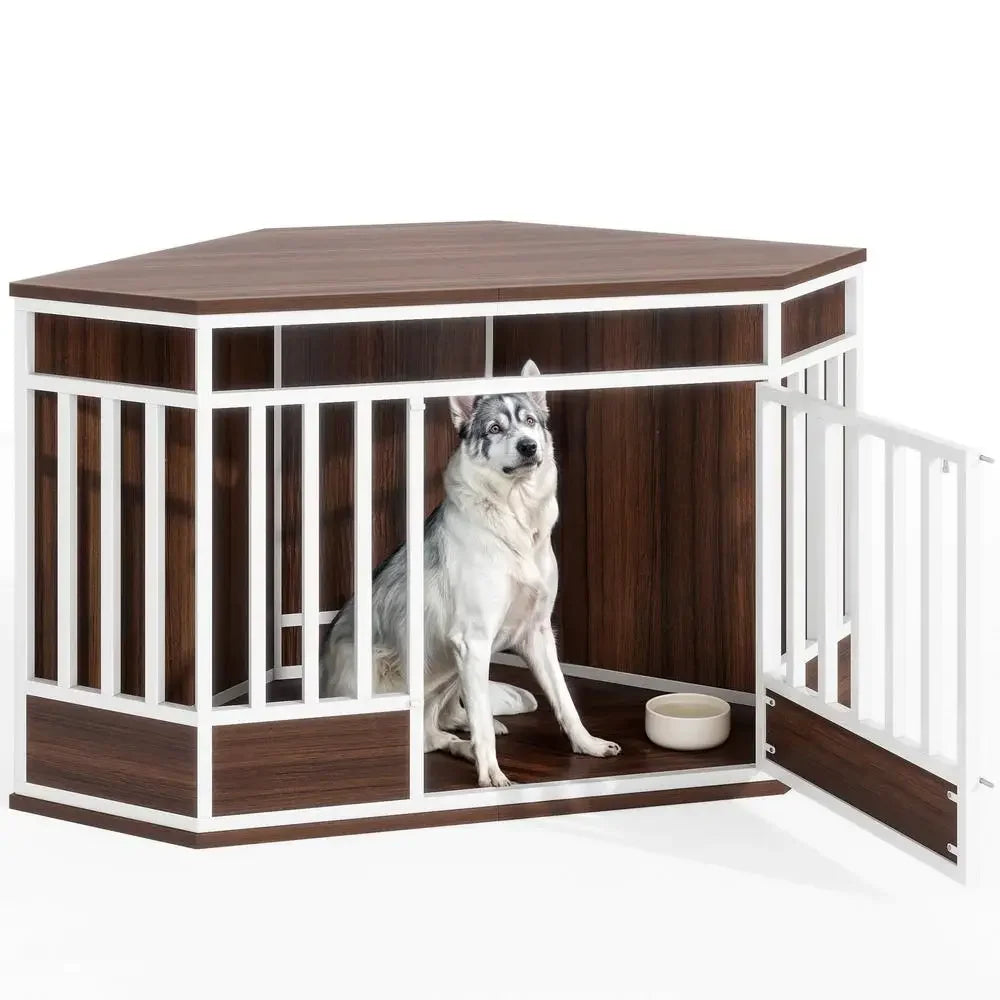 52" Heavy Duty Large Wooden Corner Dog Crate