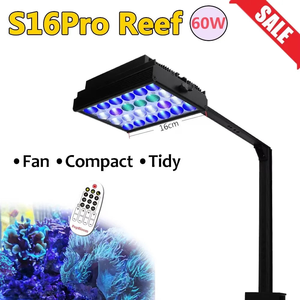Led Aquarium Full Spectrum, Reef Marine Aquarium Light with Timer for 30cm-70cm Reef Coral SPS/LPS Saltwater Tank