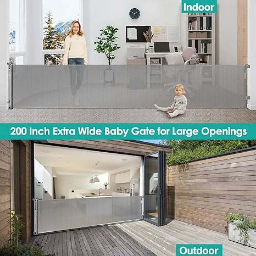 200 Inch Extra Large Retractable Baby/Dog Gate