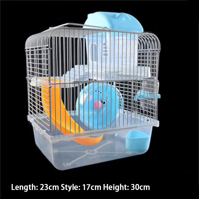 Double-Story Hamster Villa Cage With Feed Bowl And Accessories