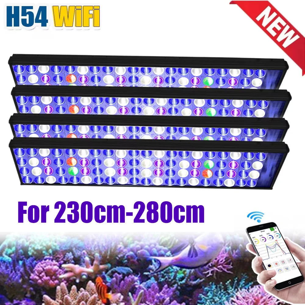 WiFI App Control Full Spectrum Marine LED Aquarium Light for Coral Reef Fish Tank,Saltwater Lighting