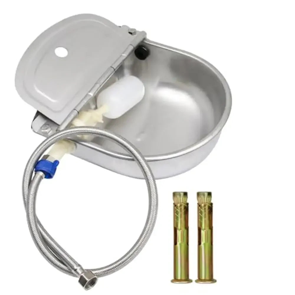 Stainless Steel Livestock Water Bowl with Float Control 3.5L Capacity