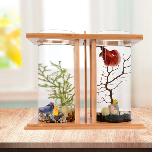 Mini DIY Bamboo and Wood Fish Aquarium