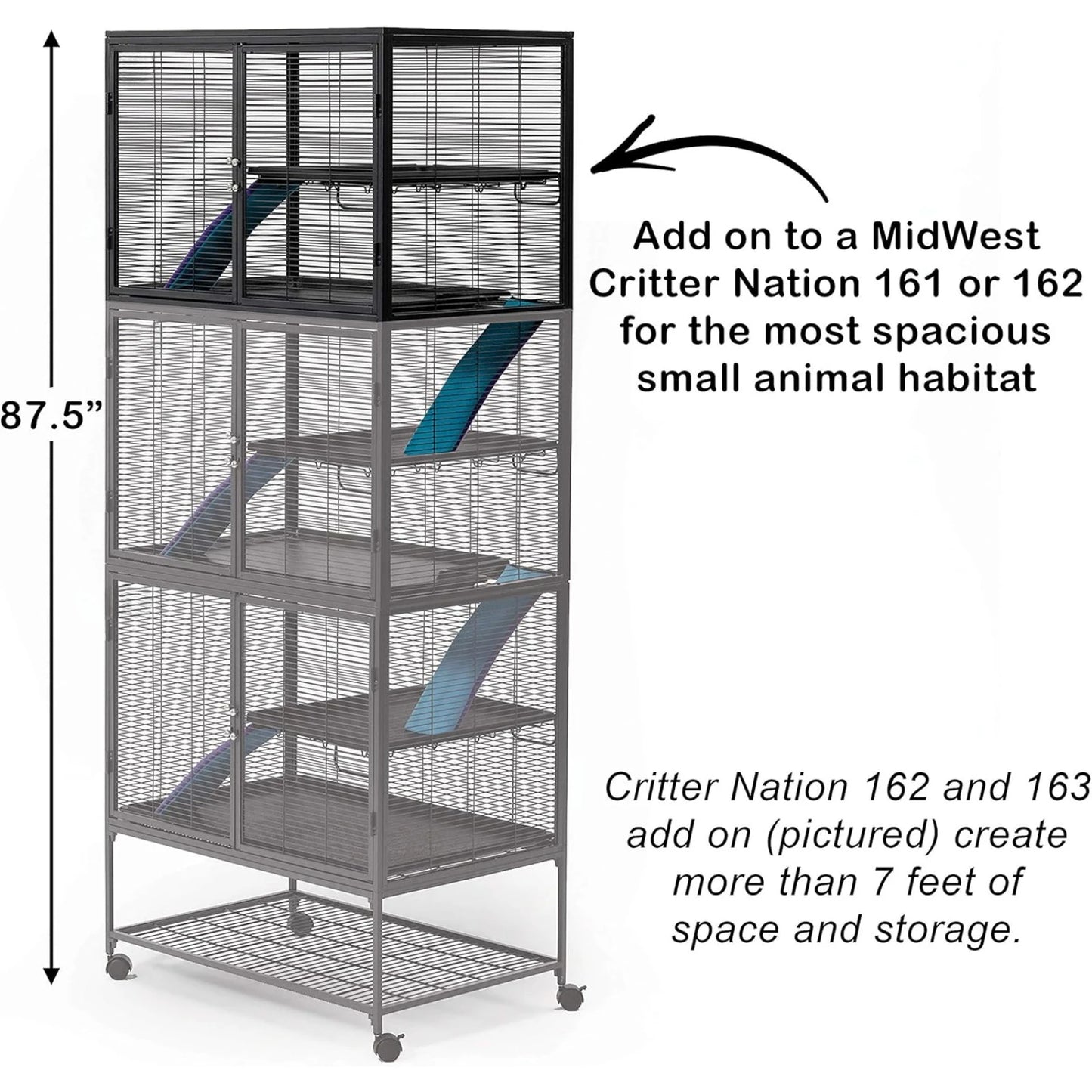 Double Unit Small Animal Cage