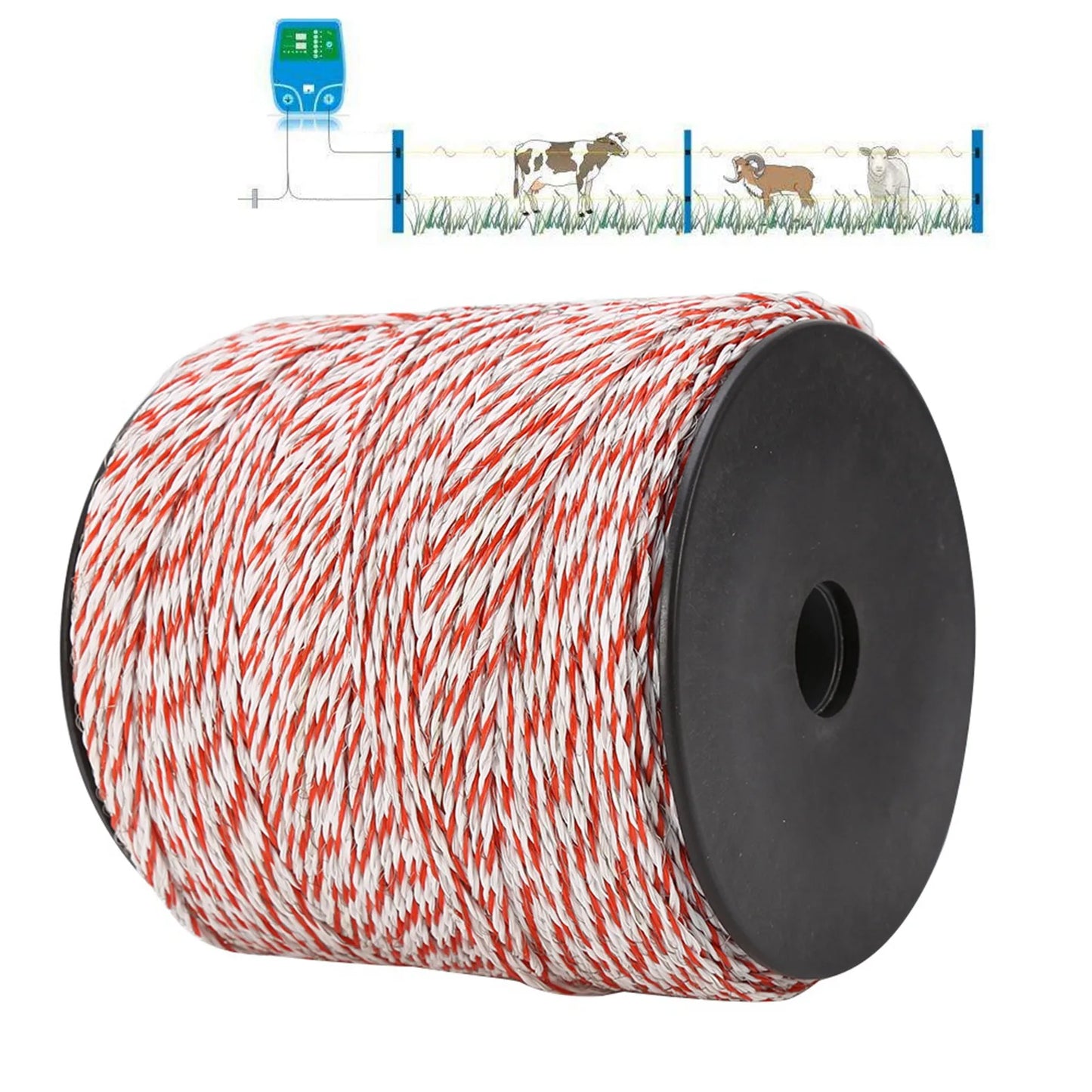 500M Red And White Electric Fence Rope