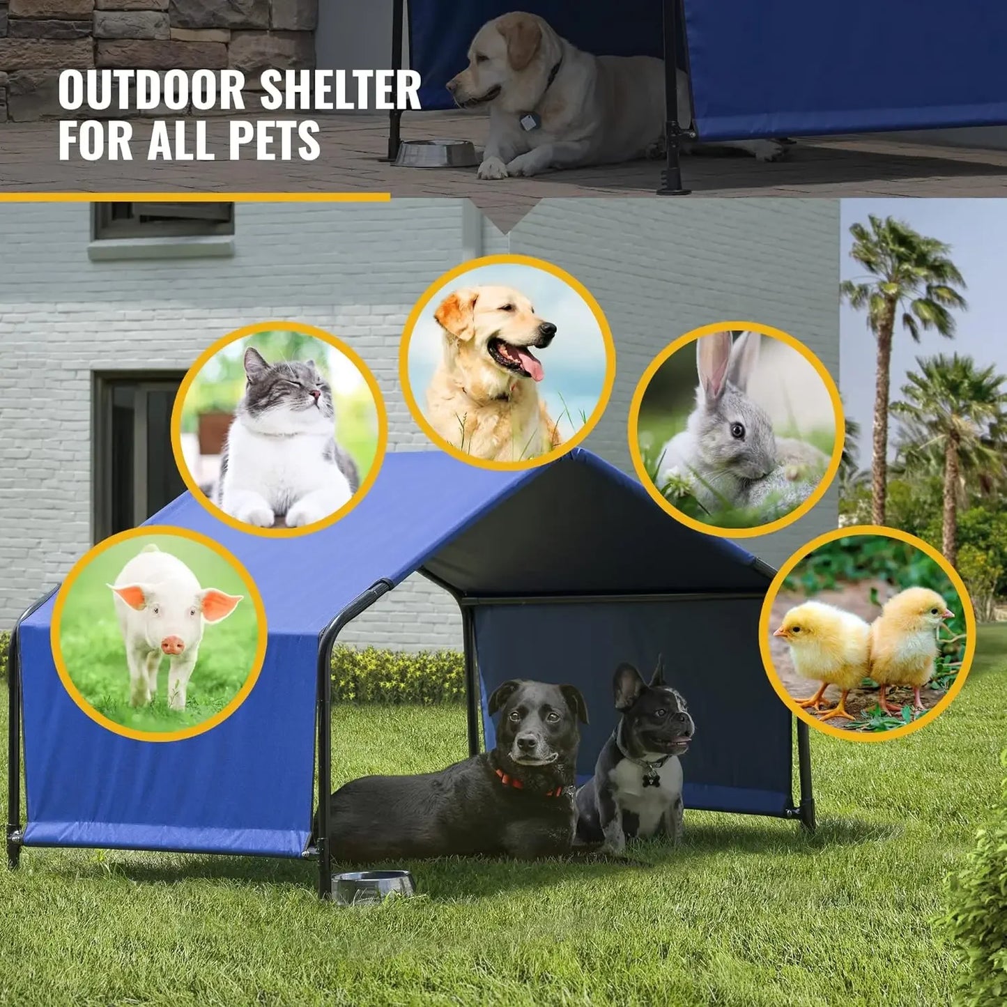 5' Outdoor Pet Sun/Rain Shade - Blue