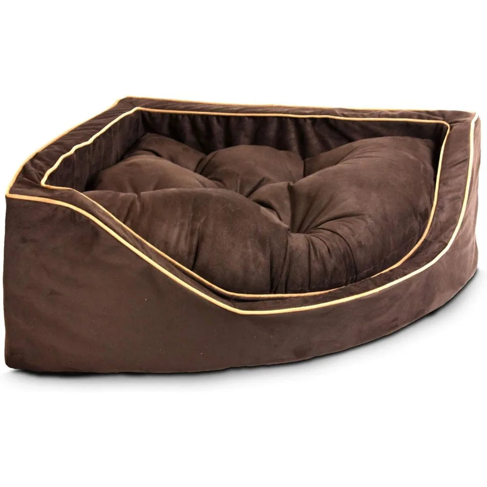 Overstuffed Corner Dog Bed, Medium, Palmer Dove