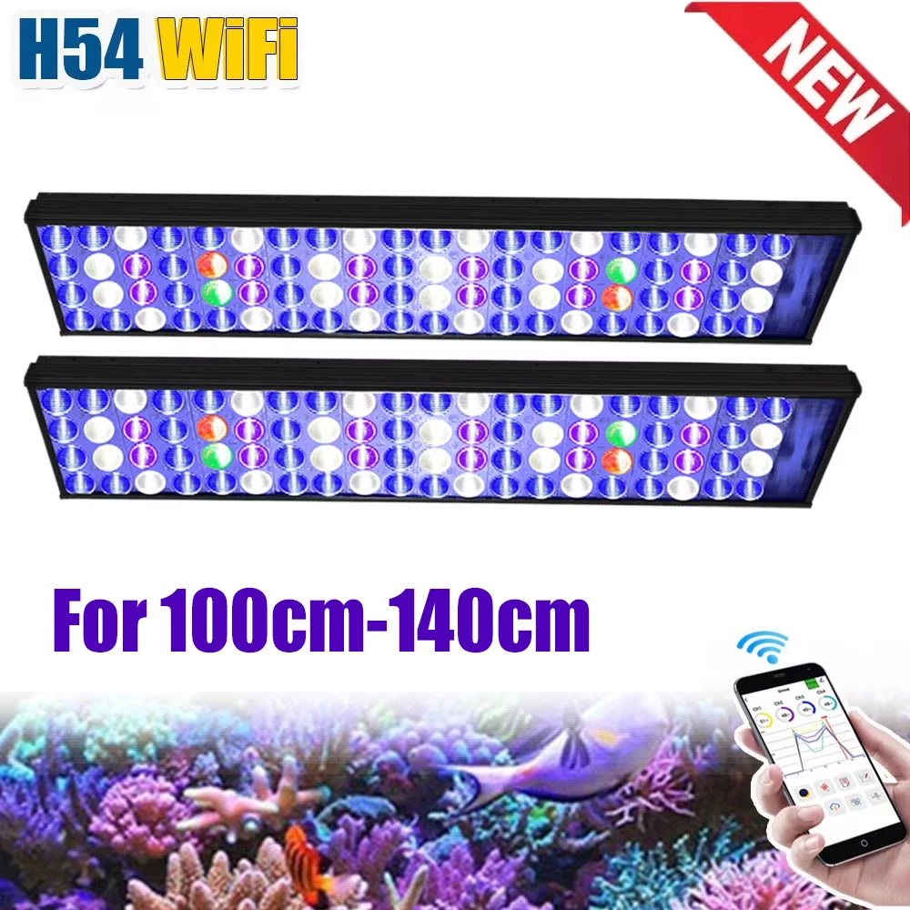 WiFI App Control Full Spectrum Marine LED Aquarium Light for Coral Reef Fish Tank,Saltwater Lighting