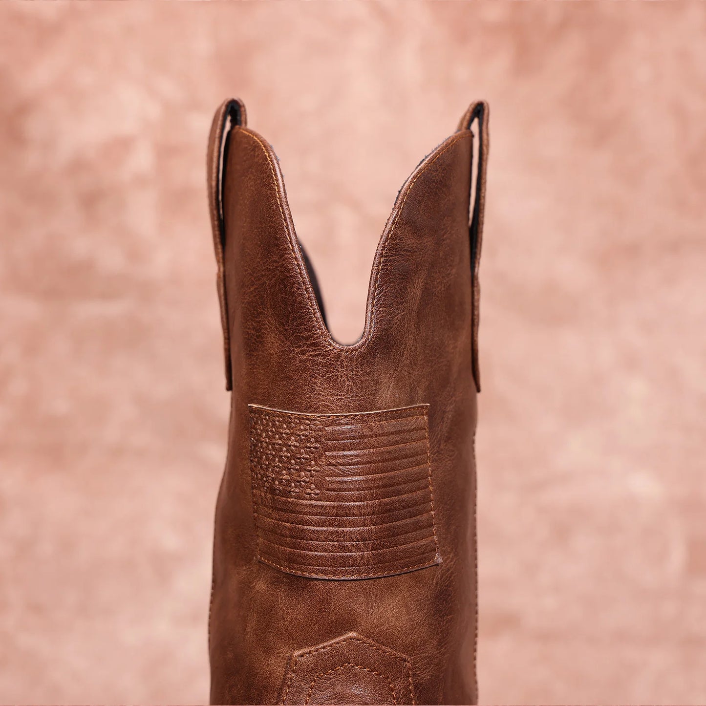Cowboy Boots For Men - Square Toe Western With Flag