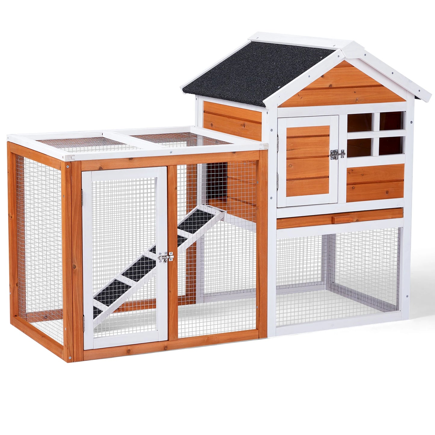 Wooden Indoor/Outdoor Coop, Cage Pull Out Upper Tray