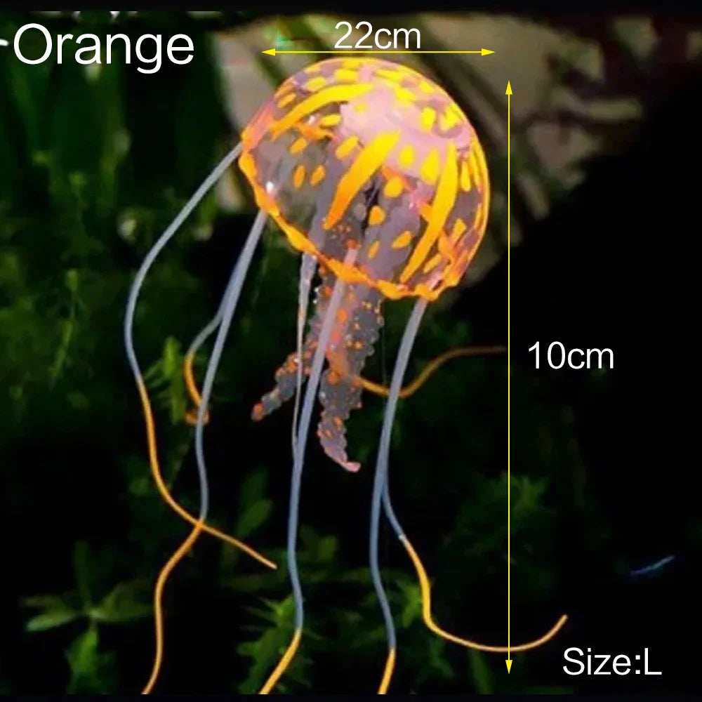 JJYY Artificial fluorescent jellyfish, luminous fish tank decoration