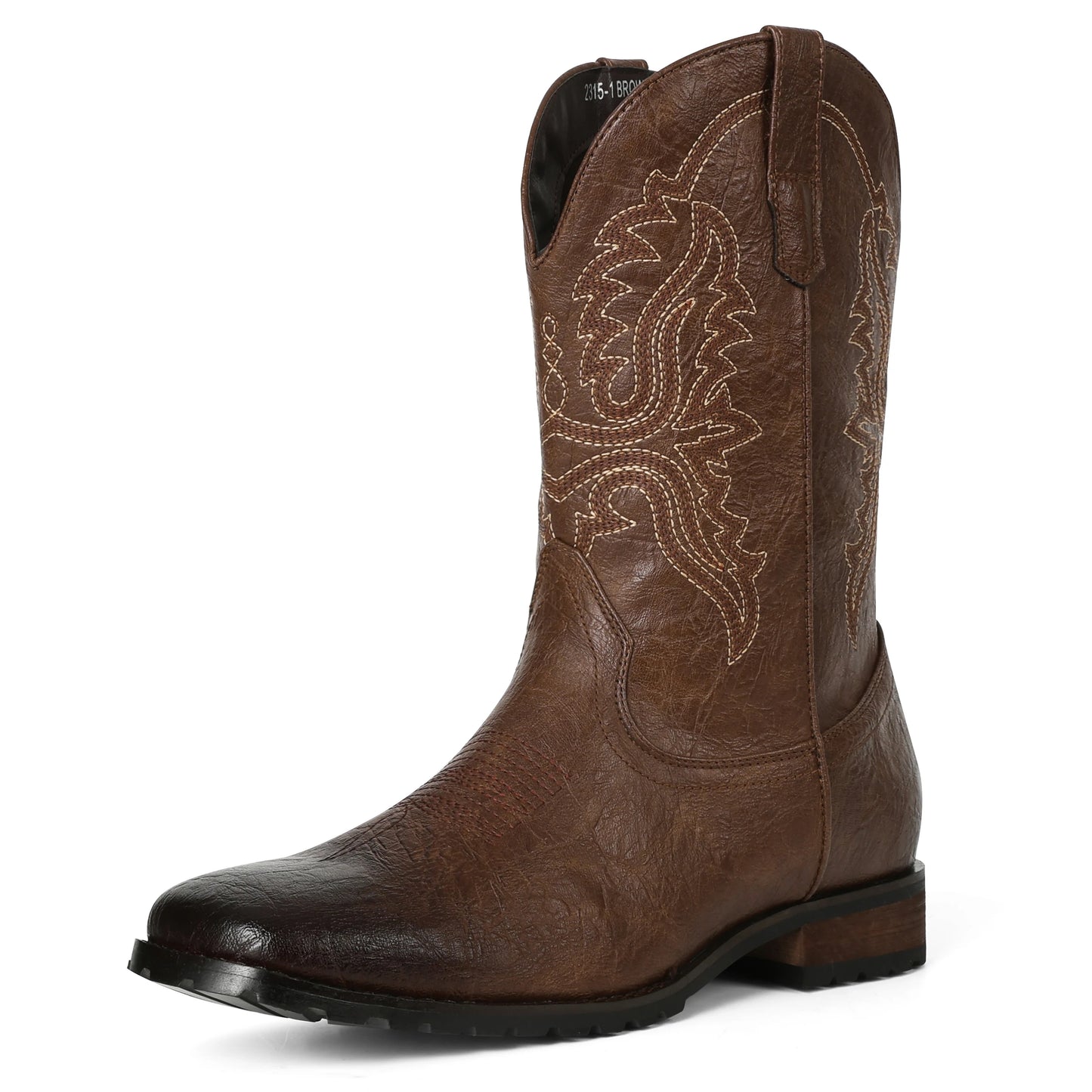 Fashion Retro Square Toe Cowboy Boots Luxury Embroidered
