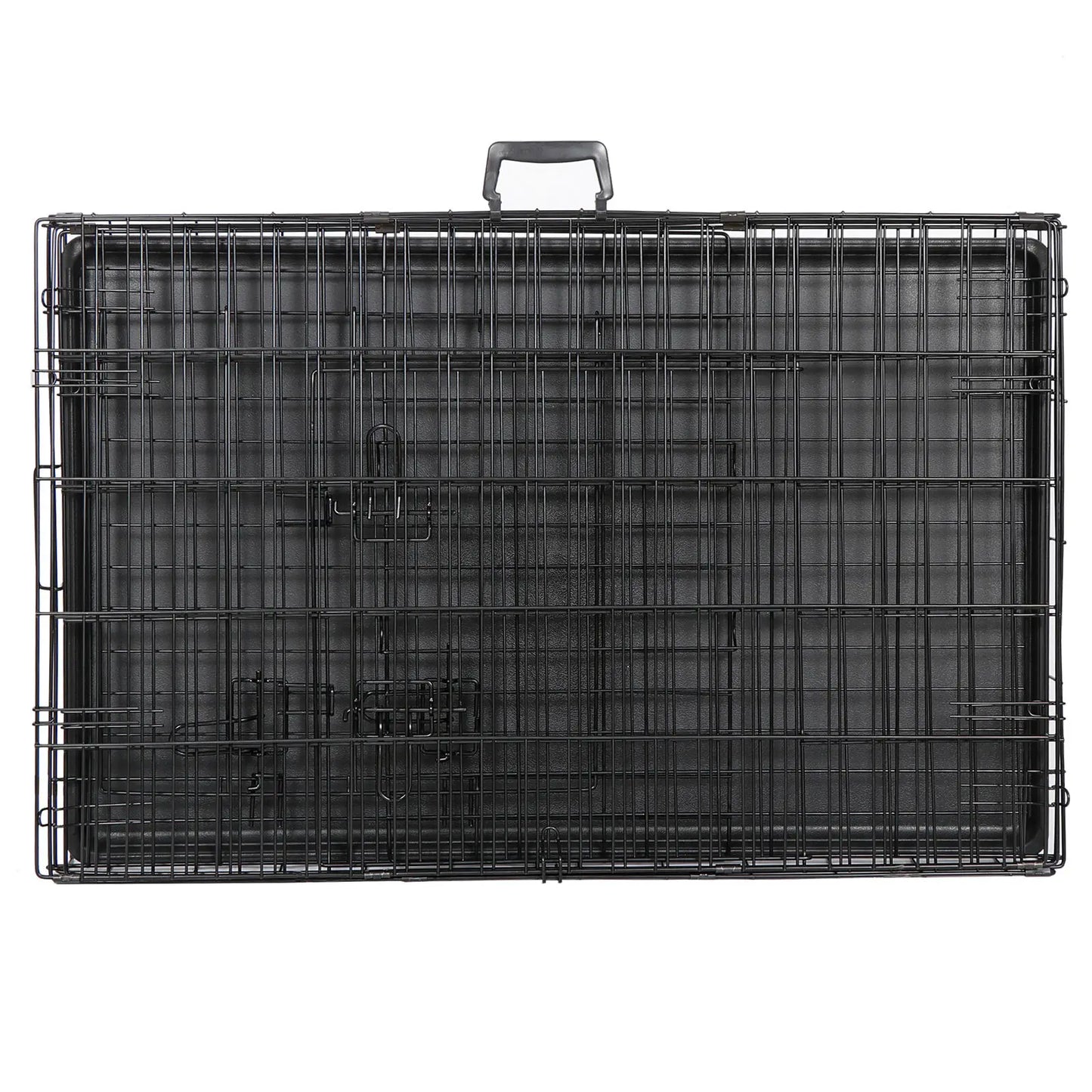 US Metal Pet Crate 2 Door with Pan, Black, 30 ", 36", 42"