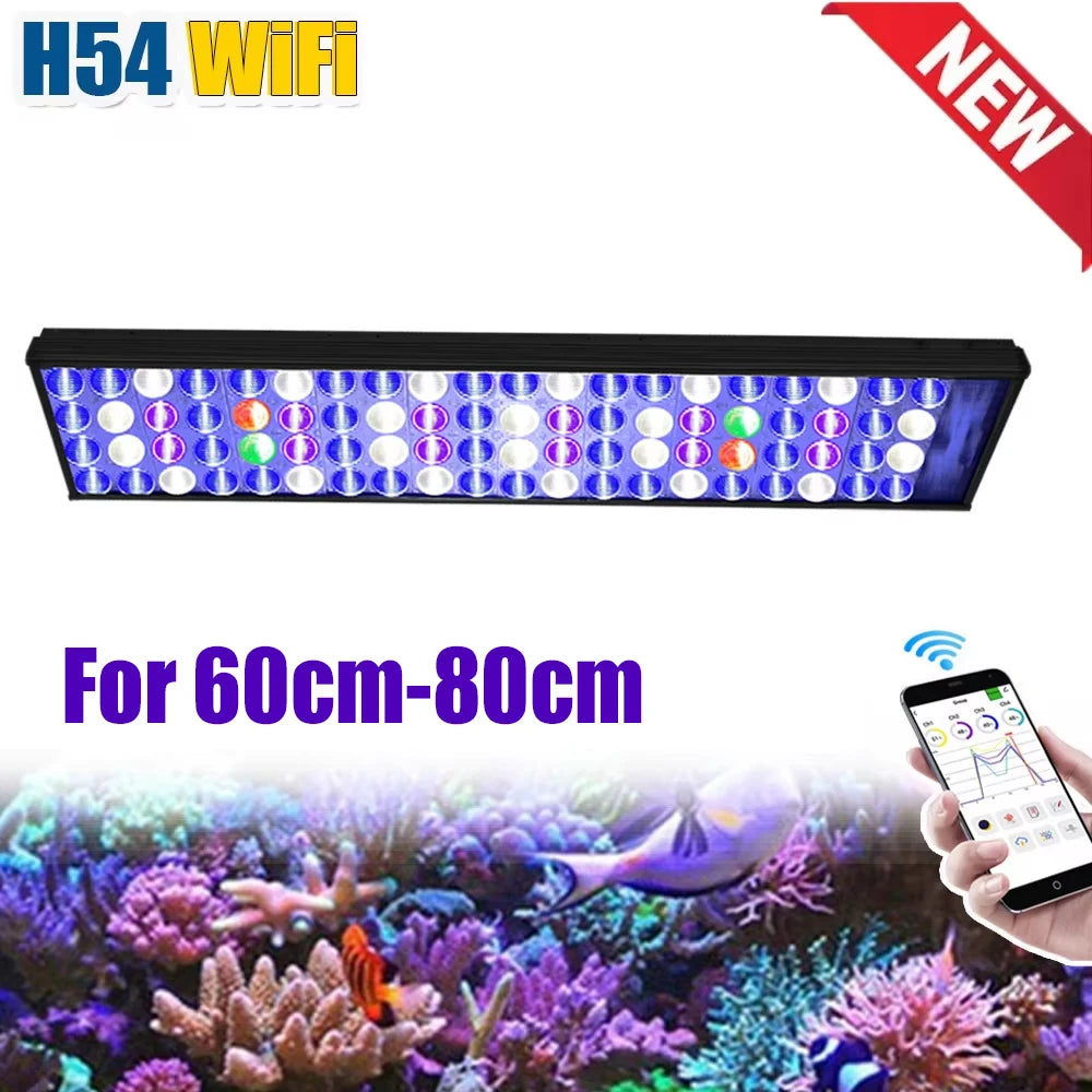 WiFI App Control Full Spectrum Marine LED Aquarium Light for Coral Reef Fish Tank,Saltwater Lighting