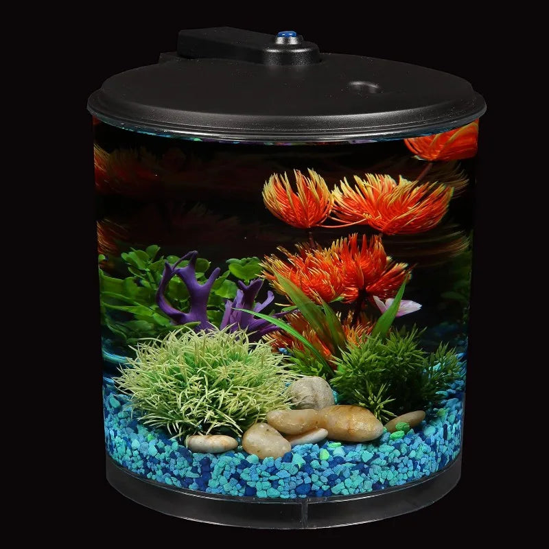 360 Degree Round Aquarium With LED Lighting (7 Color Choices) And Power