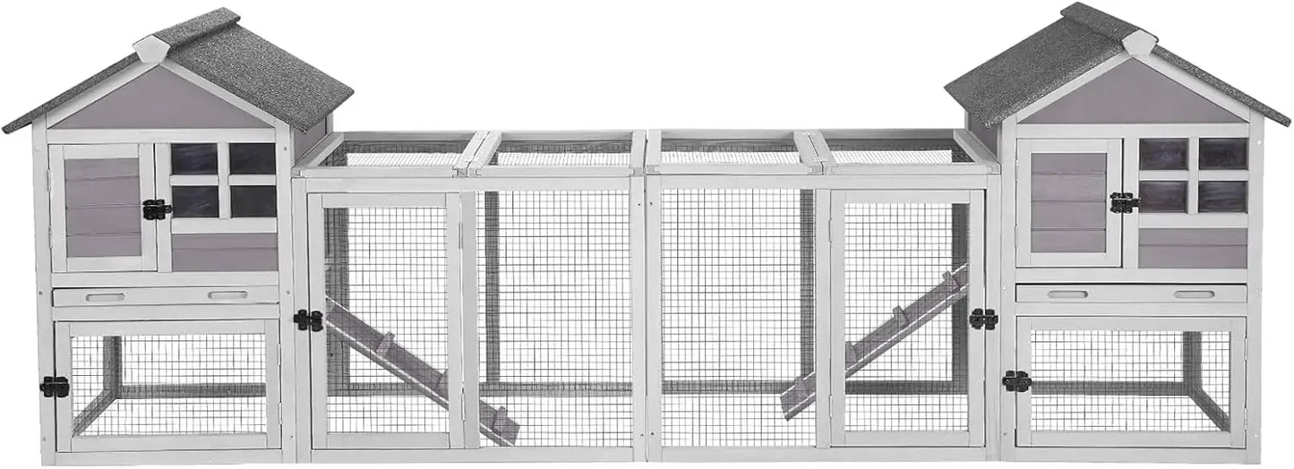 51.6''L Rabbit Hutch, Chicken Coop, Indoor Bunny Cage with Run