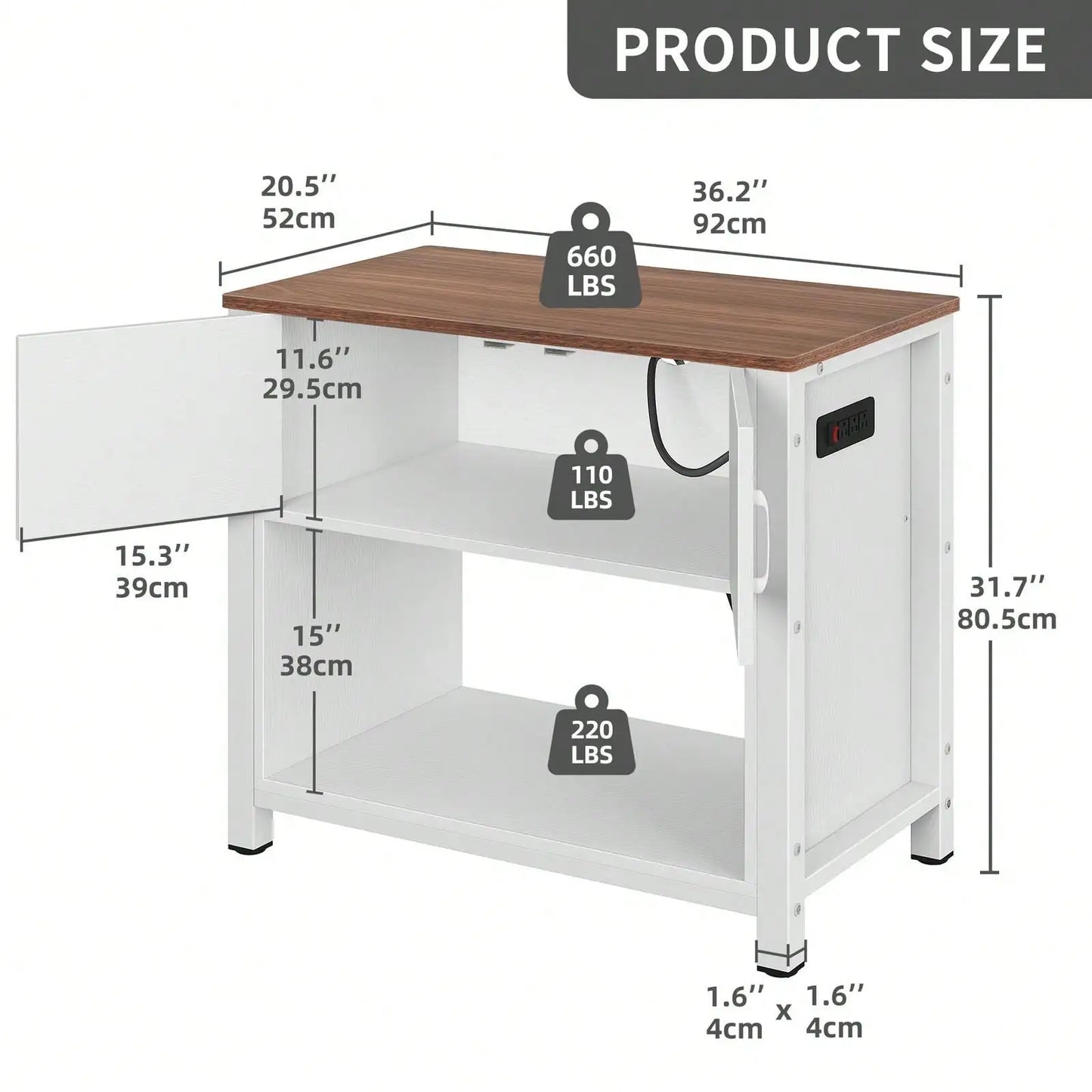 40-50 Gallon Fish Tank Stand With Power Outlets