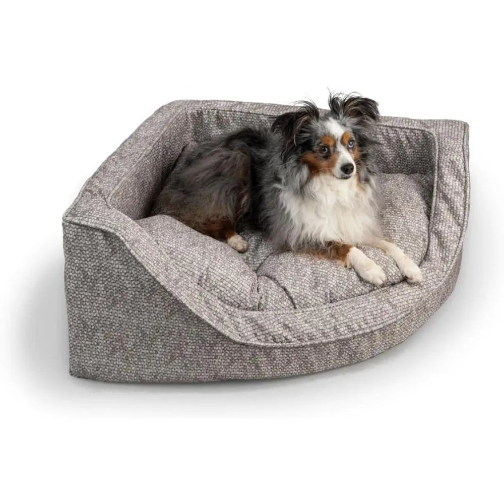 Overstuffed Corner Dog Bed, Medium, Palmer Dove