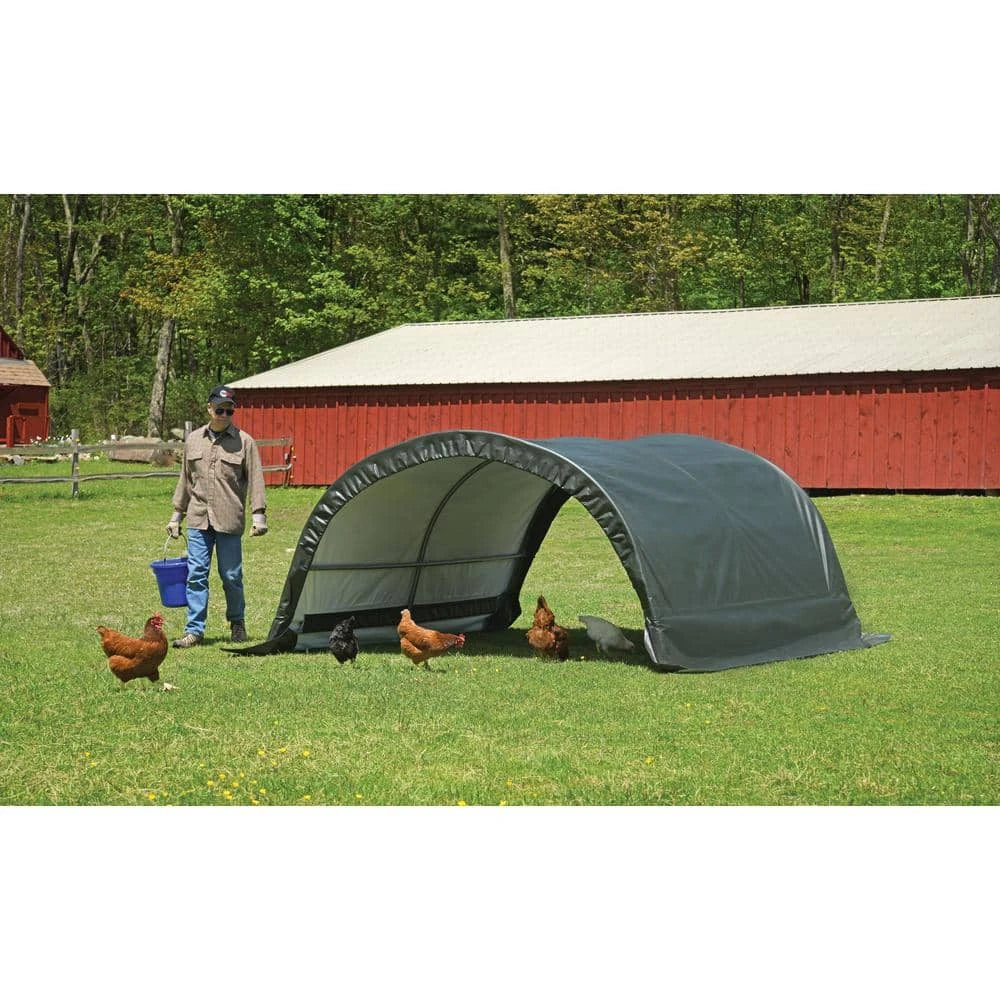 US 8 ft. W x 10 ft. D x 5 ft. H Rounded Portable Livestock Portable Shelter, Waterproof UV Fabric