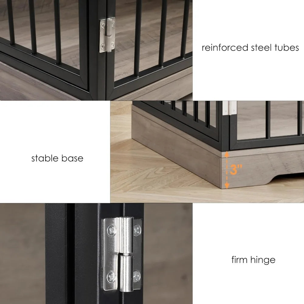 Dog Crate And Storage Cabinet Combination