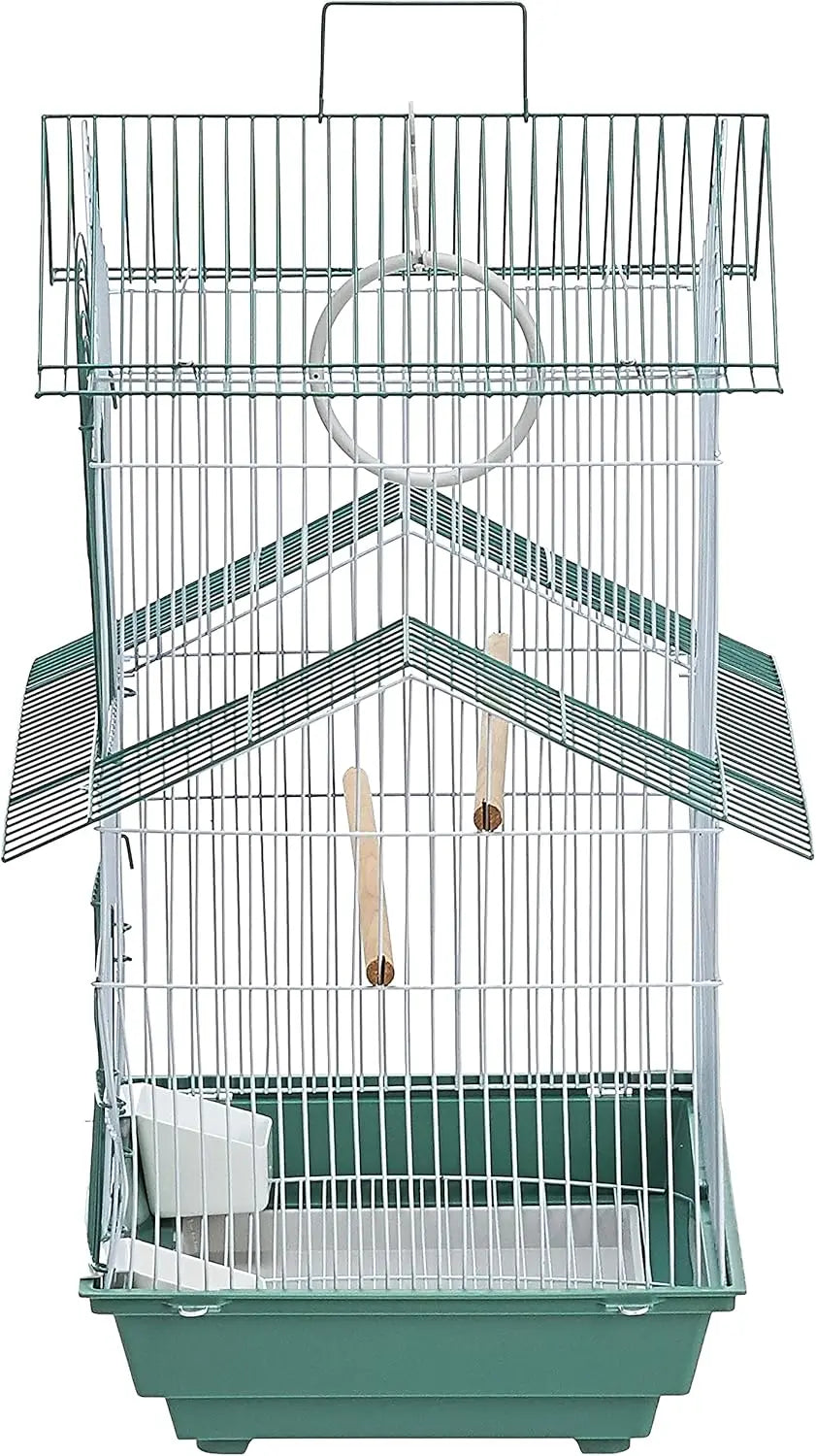 Parakeet Bird Cage 13.5x11x22 Inch Swing Perches Cups Tray Toy