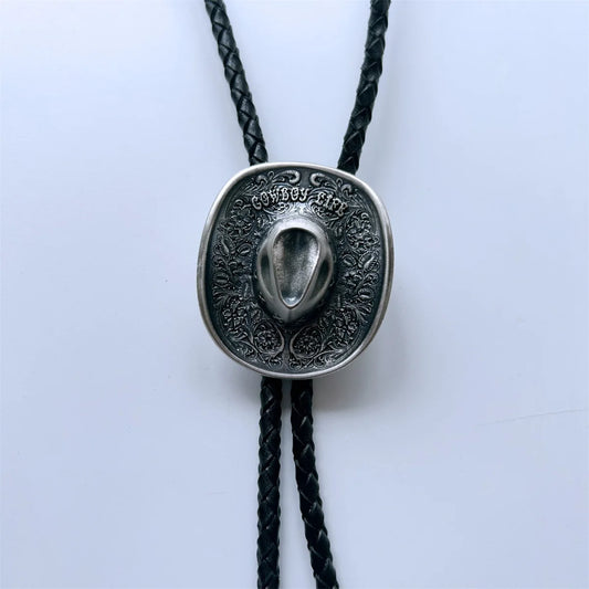 Vintage Silver Plated Cowboy Western Bolo Tie