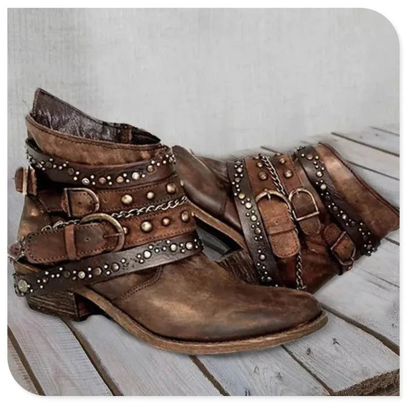 Leather Chelsea Rock Vintage Woman's Boots