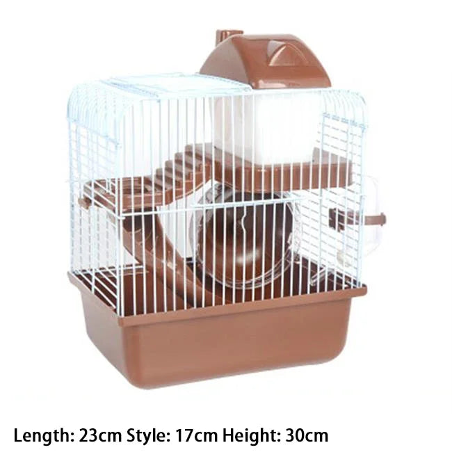 Double-Story Hamster Villa Cage With Feed Bowl And Accessories