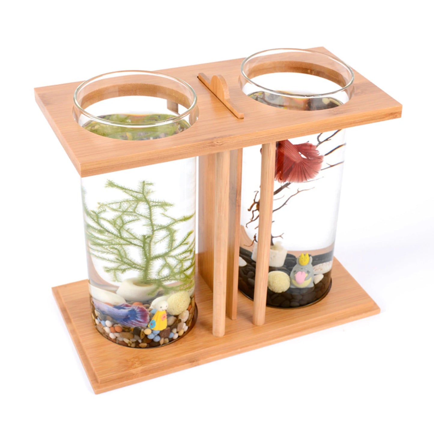 Mini DIY Bamboo and Wood Fish Aquarium