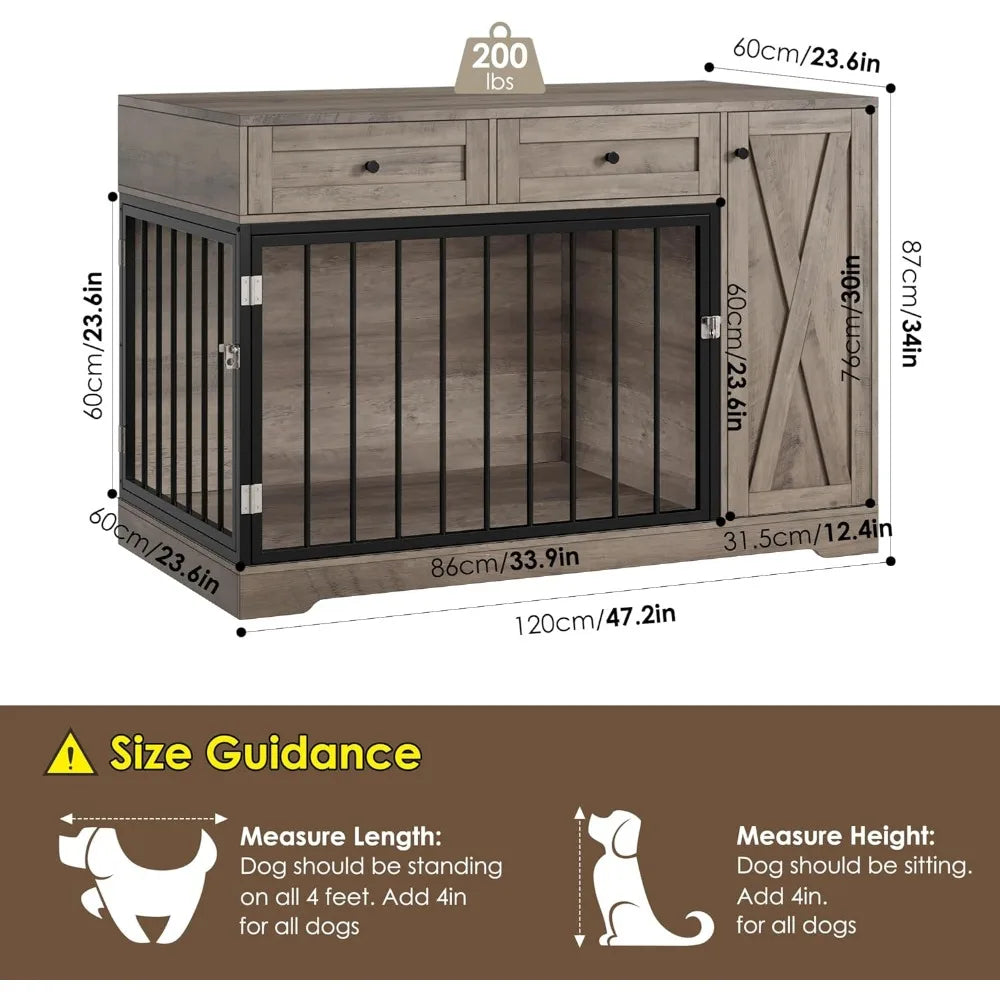 Dog Crate And Storage Cabinet Combination