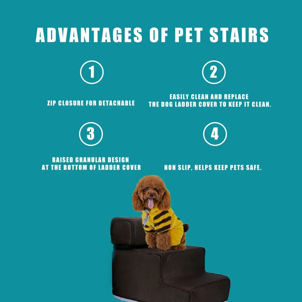 Pet Stairs With Removable Washable Cover