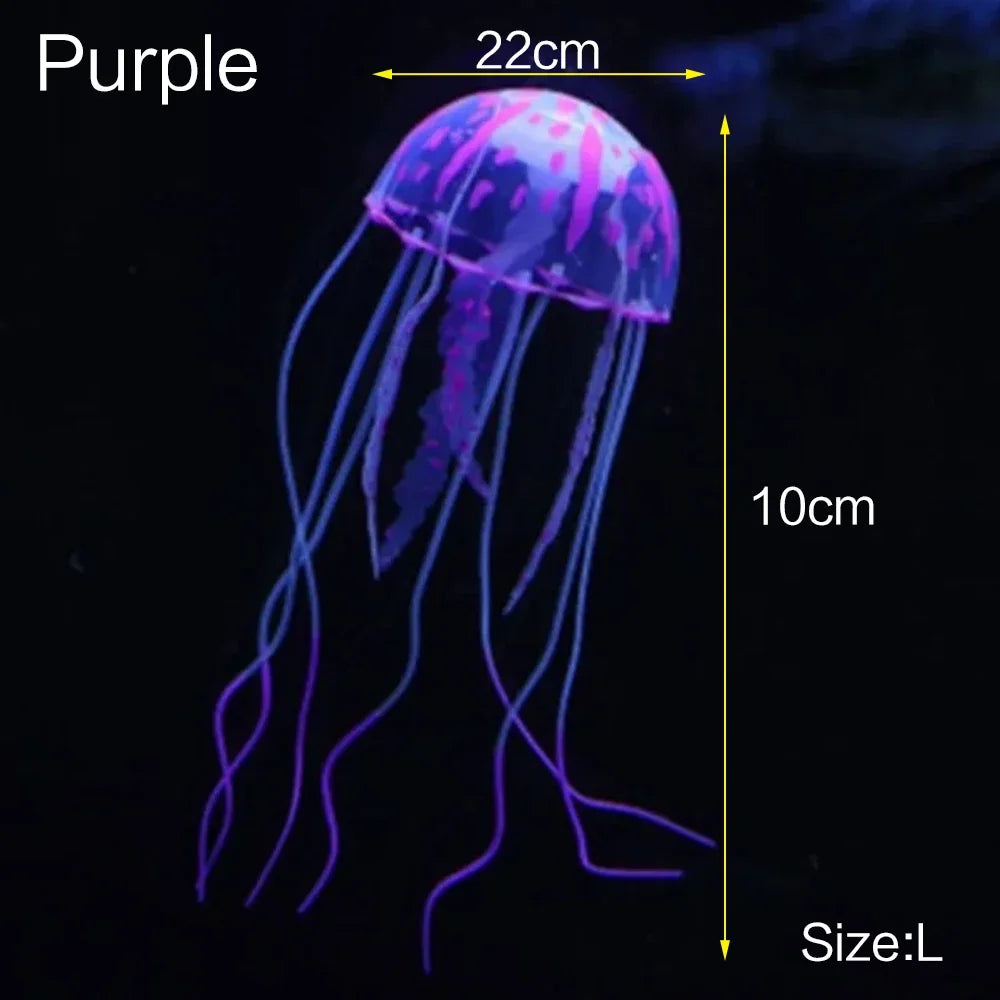 JJYY Artificial fluorescent jellyfish, luminous fish tank decoration