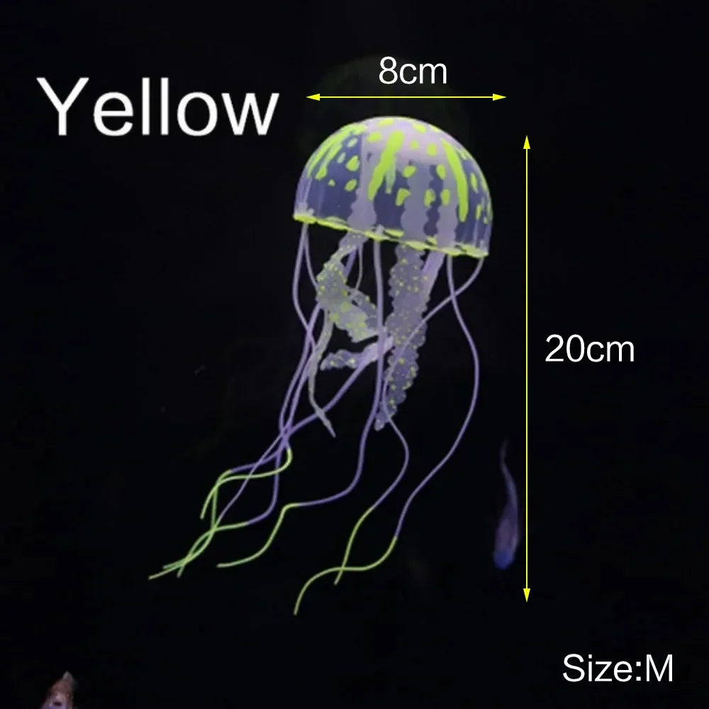 JJYY Artificial fluorescent jellyfish, luminous fish tank decoration