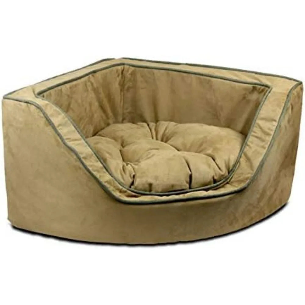 Overstuffed Corner Dog Bed, Medium, Palmer Dove
