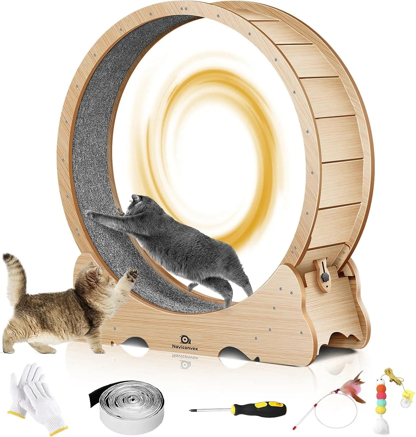 Cat Exercise Wheel with Carpeted Runway,