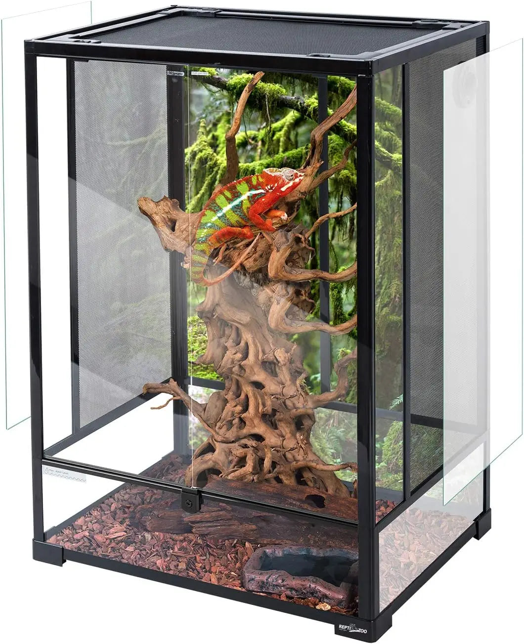 24"x18"x36"Reptile Tall Glass Terrarium, 67 Gallon, Double Hinge Door With Screen Ventilation