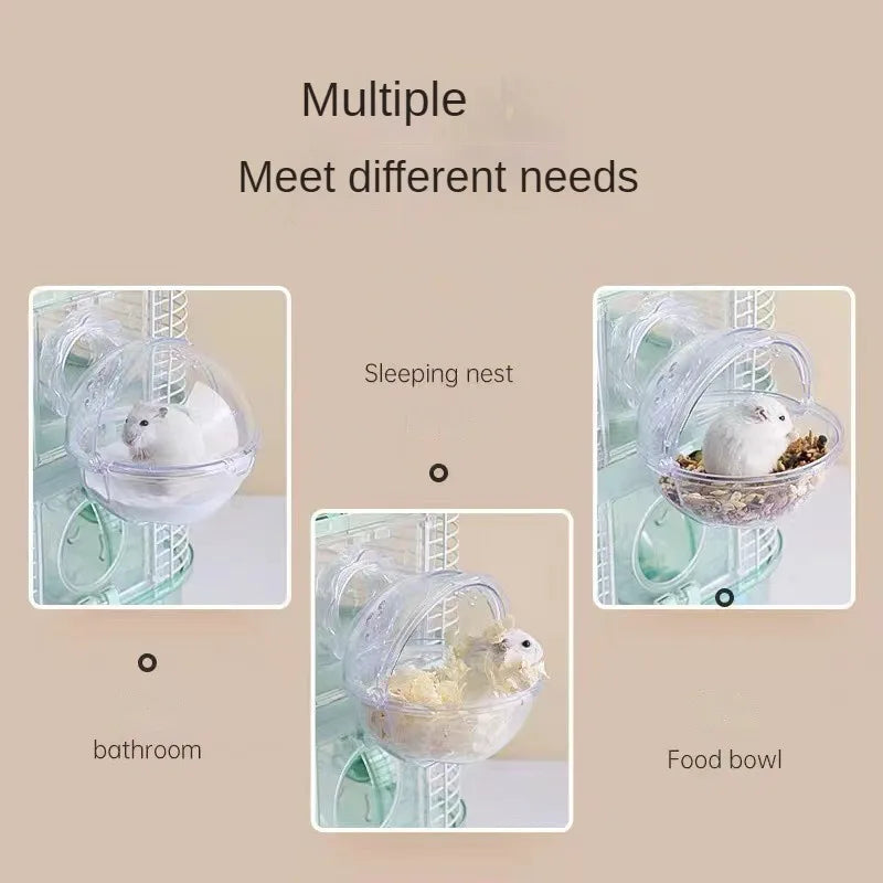 Hamster Bathroom Hamster Toilet Mouse  Pet Cage Box Bath Sand Room Toy Acrylic House Small Pet Supplies Accessories