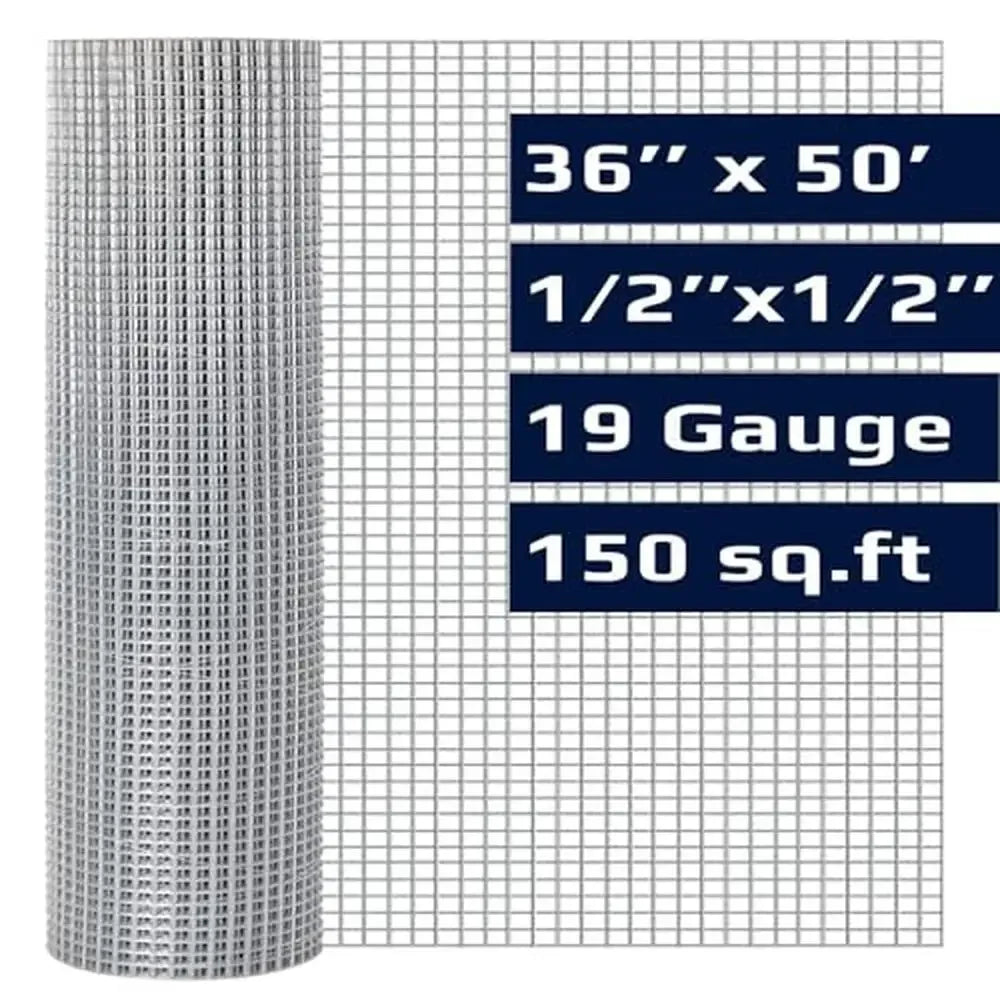 Chicken Wire Fencing Roll 1/2 inch Mesh 19 Gauge Steel