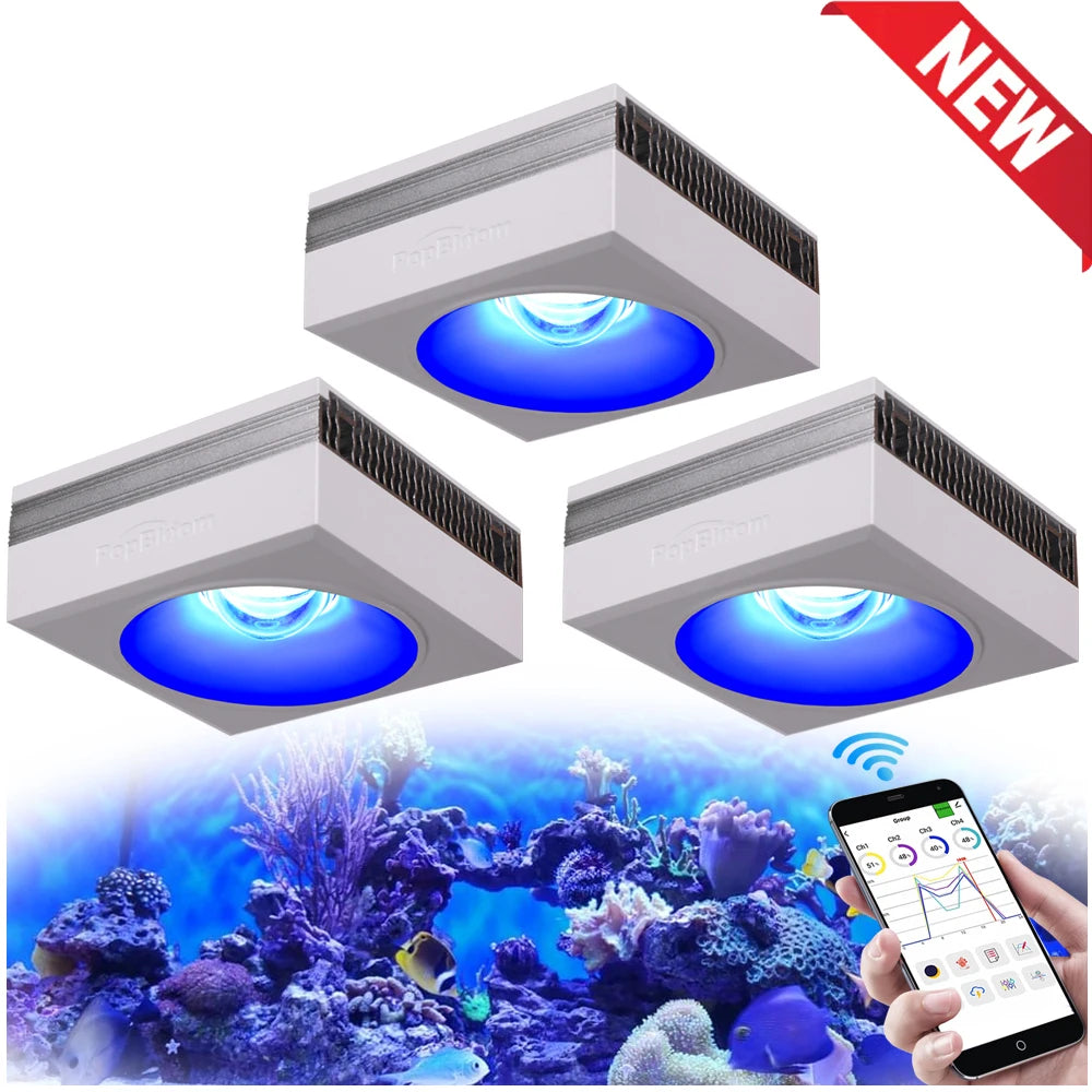 WiFi Led Aquarium Light Full Spectrum, Reef Light Saltwater Coral Growing Lamp