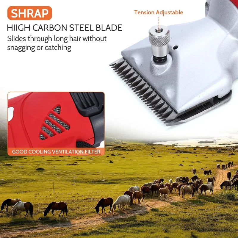 Cordless Horse Clipper, Rechargeable Battery Powered