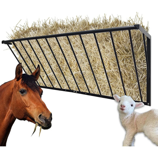 US Livestock Hay Rack, Large Capacity 63'' Long , Wall Mounted