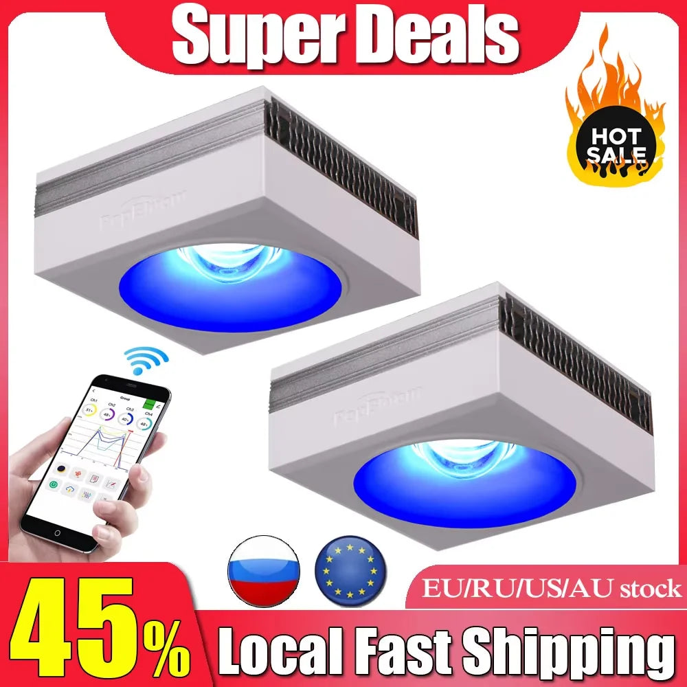WiFi Led Aquarium Light Full Spectrum, Reef Light Saltwater Coral Growing Lamp