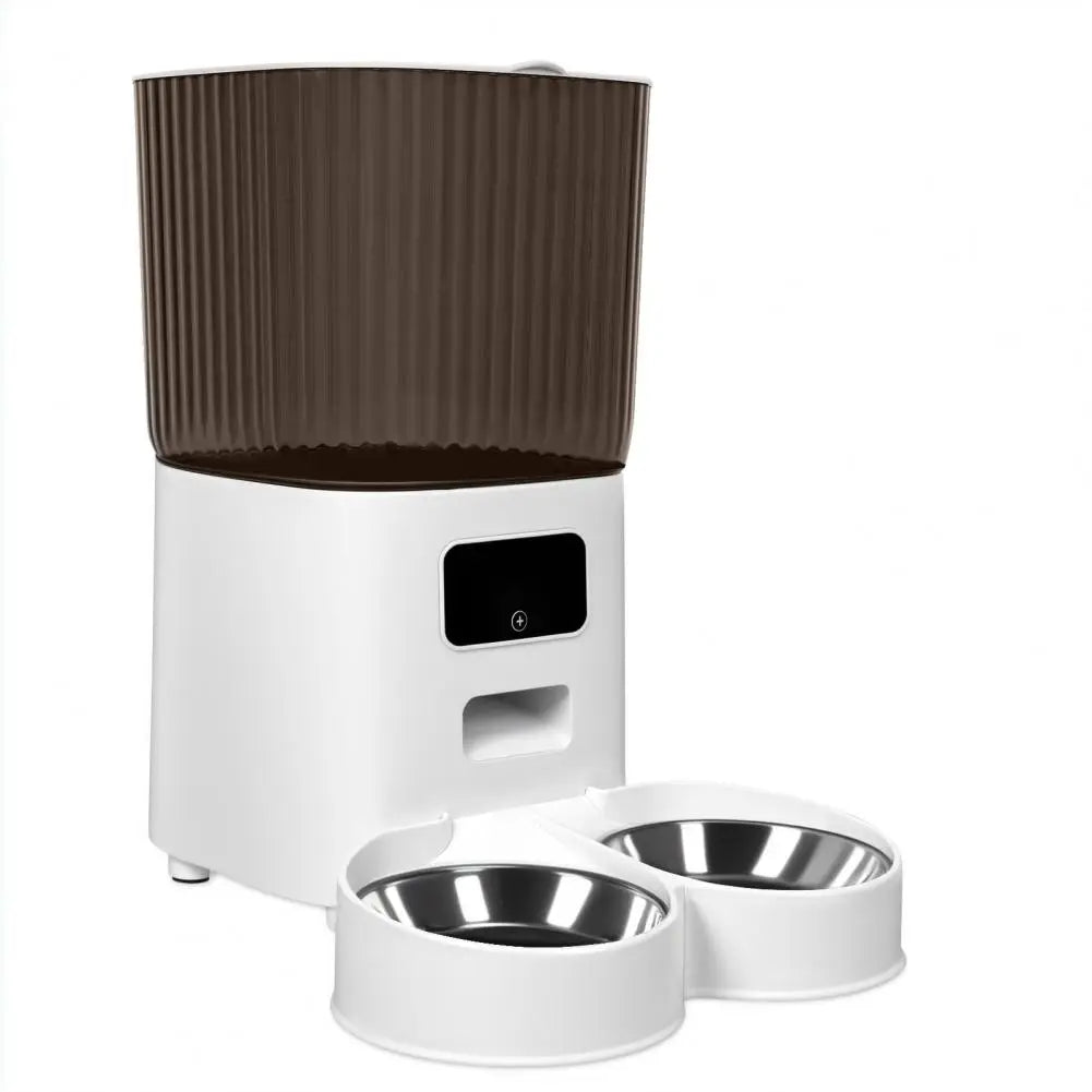 Smart Pet Feeder with Dual Bowls, WiFi APP Remote Control 5L  Automatic