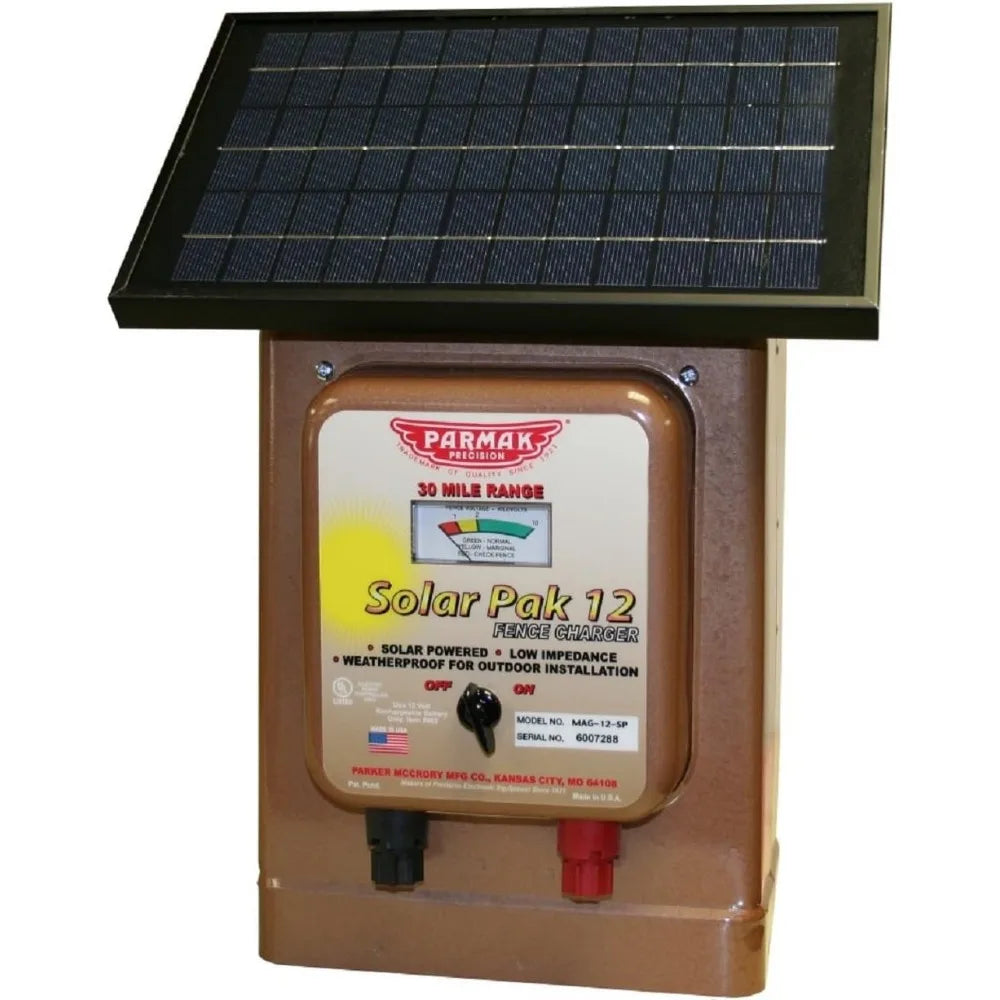 Magnum Solar-Pak 12 Low Impedance 12 Volt Battery Operated 30 Mile Range Electric Fence Charger MAG12-SP