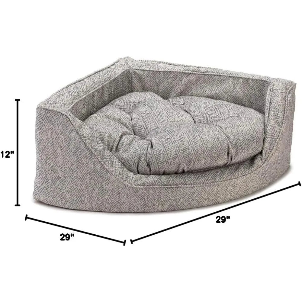 Overstuffed Corner Dog Bed, Medium, Palmer Dove
